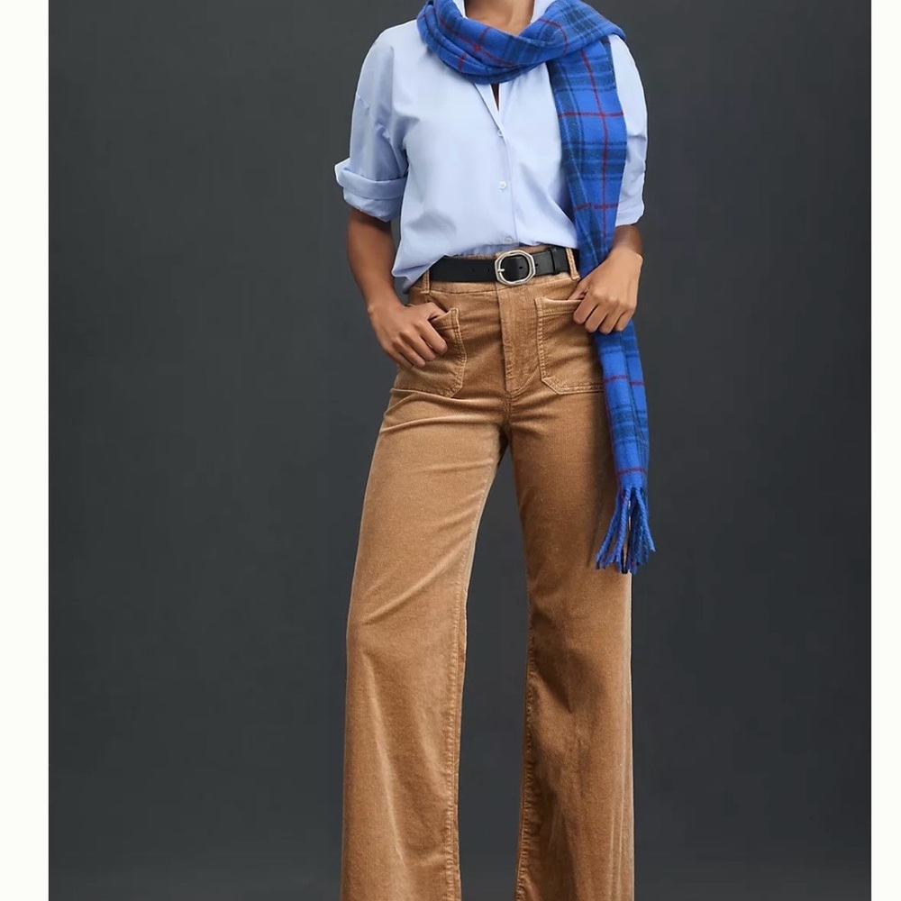 Maeve The Colette Corduroy Full-Length Wide-Leg Pants camel 29